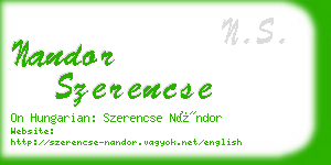 nandor szerencse business card